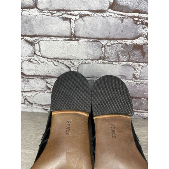French Shriner Reject Black Leather Buckle Strap Ankle Boots Men’s 10.5D US/44EU